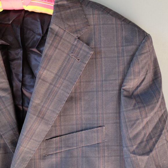 NWT Zanetti ModernFit NBlue Windowpane 2 Button Wool Blazer/Sportcoat SIZE 42 - Picture 8 of 10